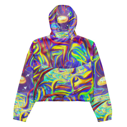 Women's Cropped Windbreaker - Daliesque Drift