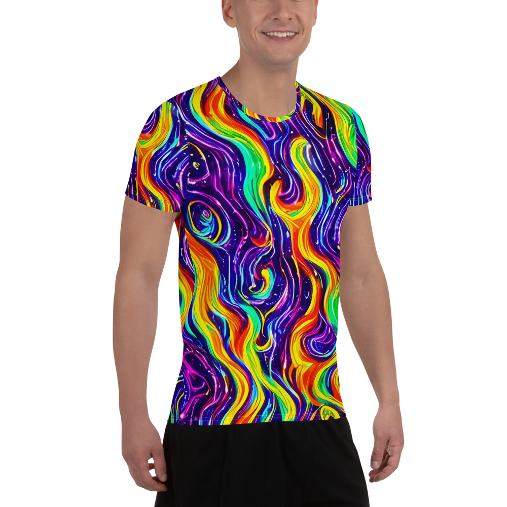 Men's Athletic T-Shirt - Galactic Flames