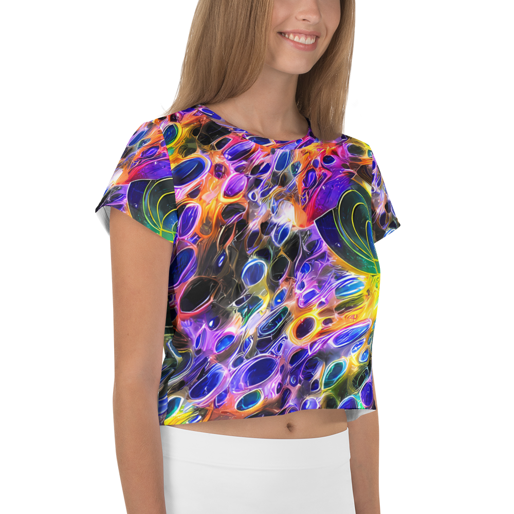 Women's Crop Tee - Neon Orbits