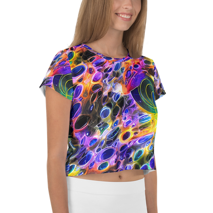 Women's Crop Tee - Neon Orbits