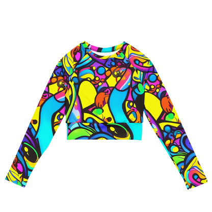 Long Sleeve Crop Top - Kaleidoscopic Flow