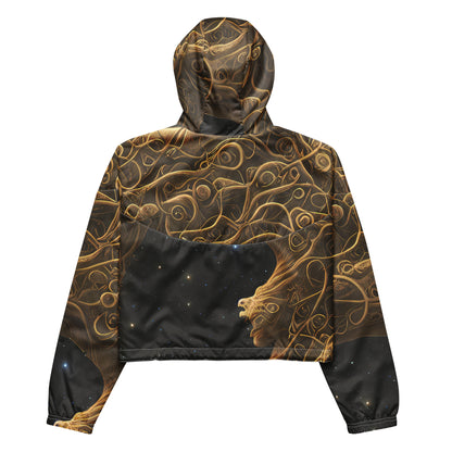Women's Cropped Windbreaker - Gilded Reverie