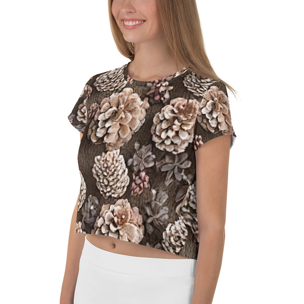 Women's Crop Tee - Pine Cone Reverie