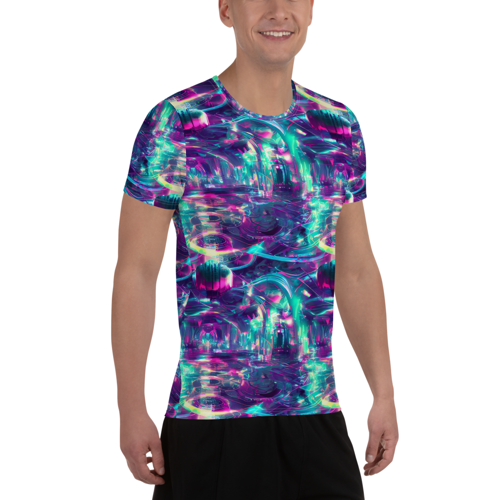 Men's Athletic T-Shirt - Synthwave Surge