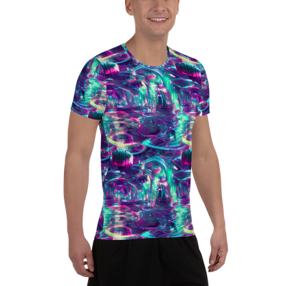 Men's Athletic T-Shirt - Synthwave Surge