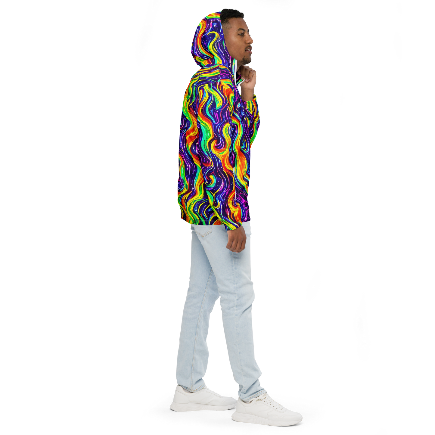 Men's Windbreaker - Galactic Flames