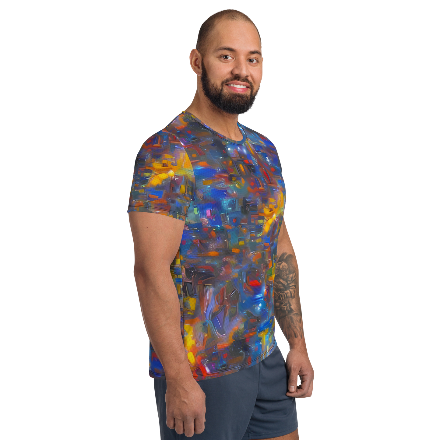 Men's Athletic T-Shirt - Abstract Conflux