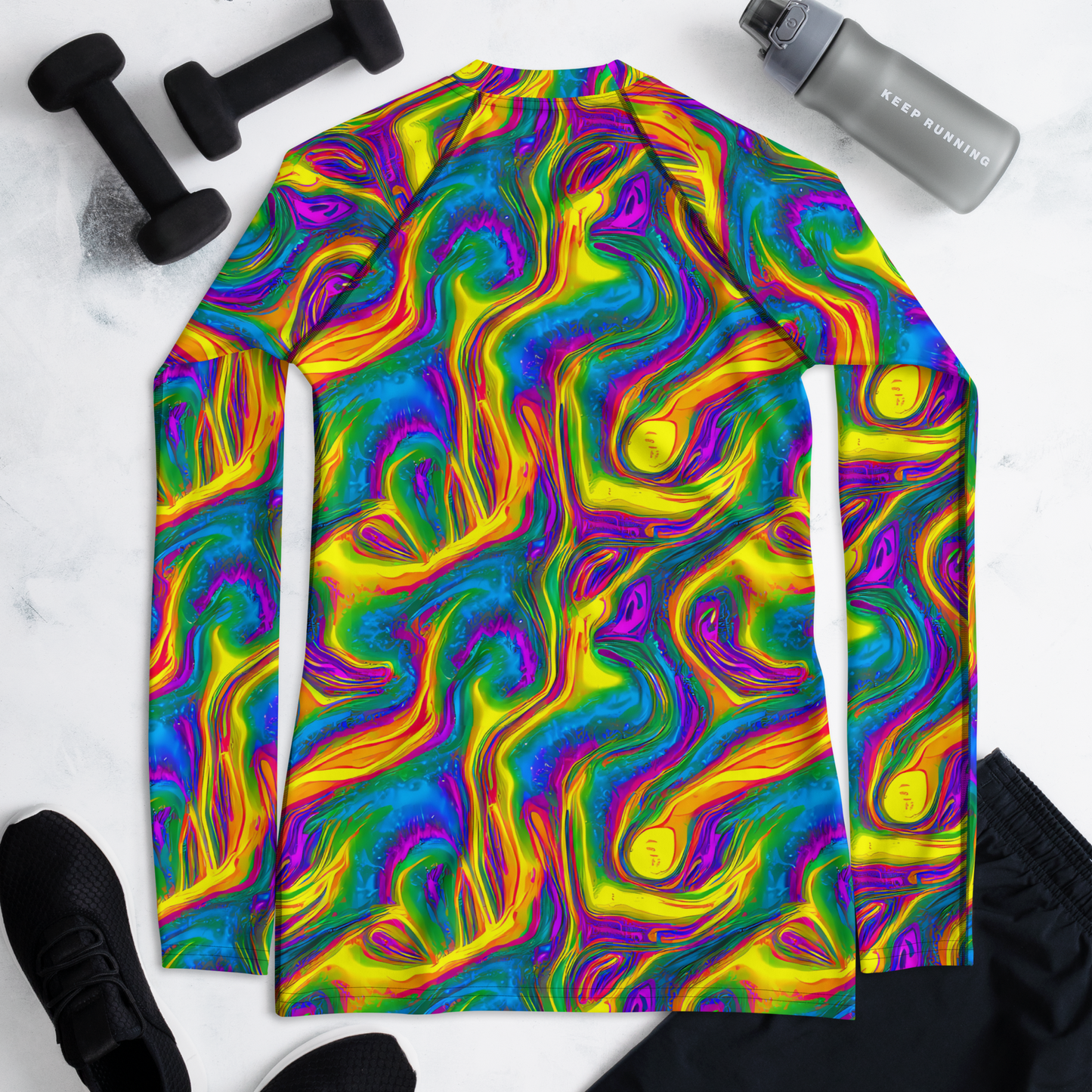 Women's Rash Guard - Electric Aurora