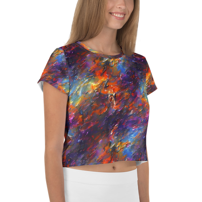 Women's Crop Tee - Auroral Ripples