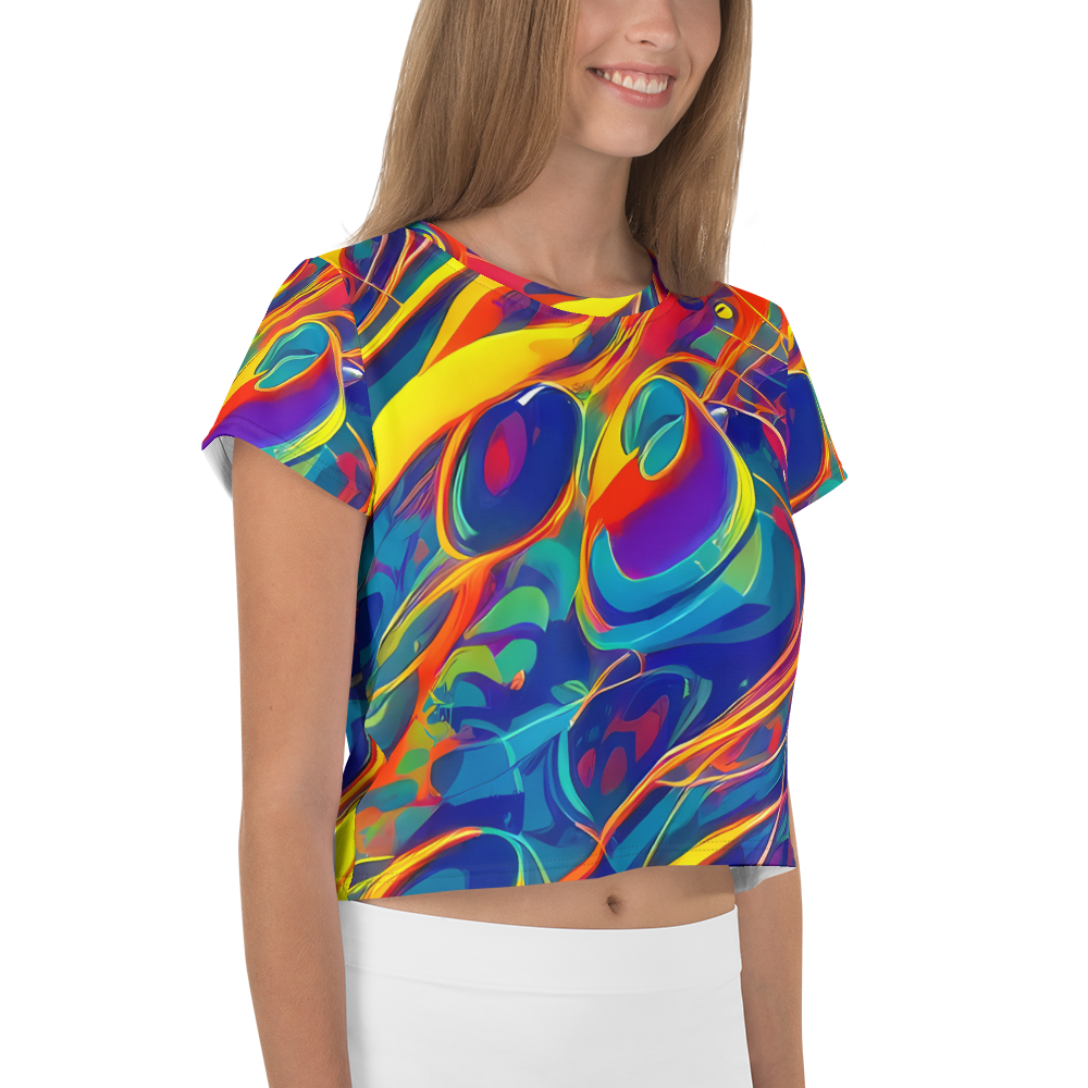 Women's Crop Tee - Abstract Blaze