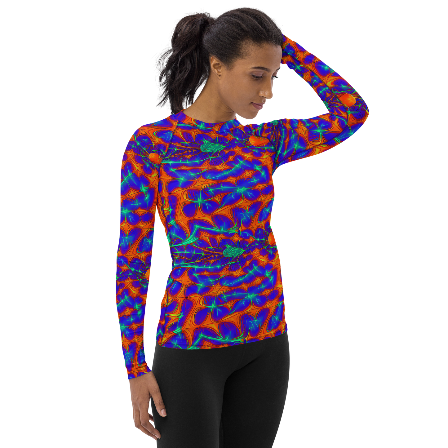 Women's Rash Guard - Nebula Tides