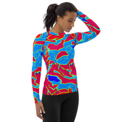 Women's Rash Guard - Electric Bloom