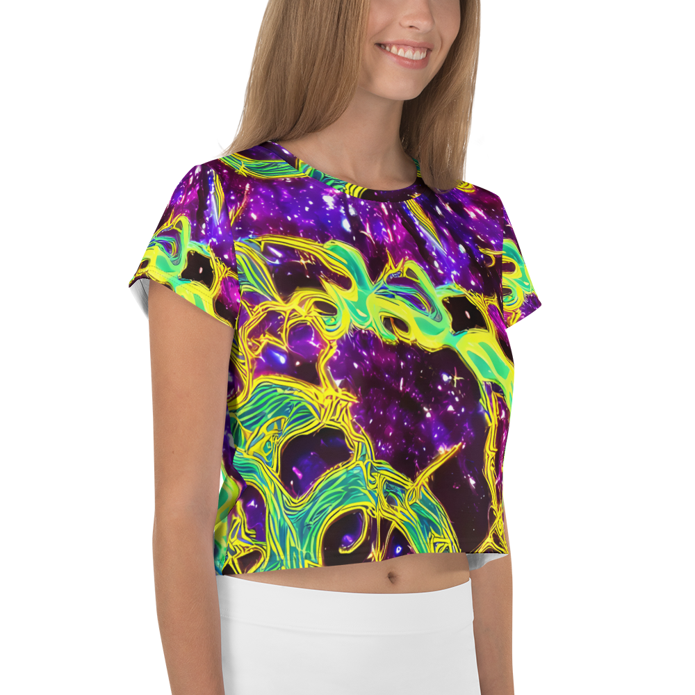 Women's Crop Tee - Galactic Web