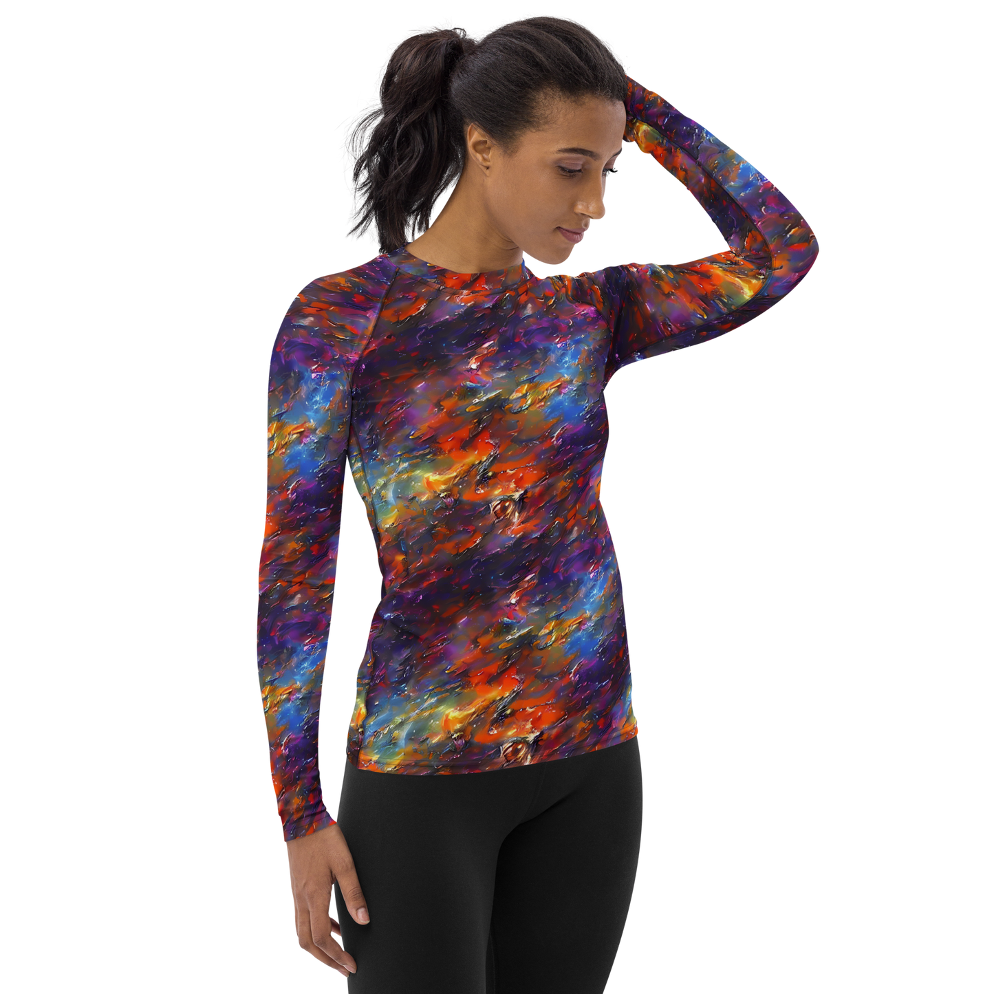Women's Rash Guard - Auroral Ripples