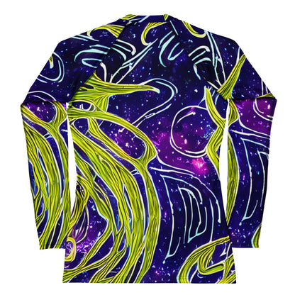 Women's Rash Guard - Celestial Scribbles