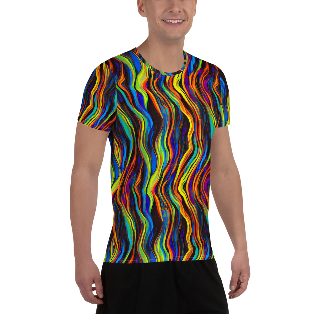 Men's Athletic T-Shirt - Celestial Waves