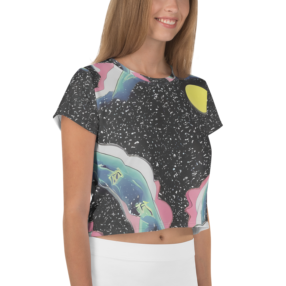 Women's Crop Tee - Lunar Waves