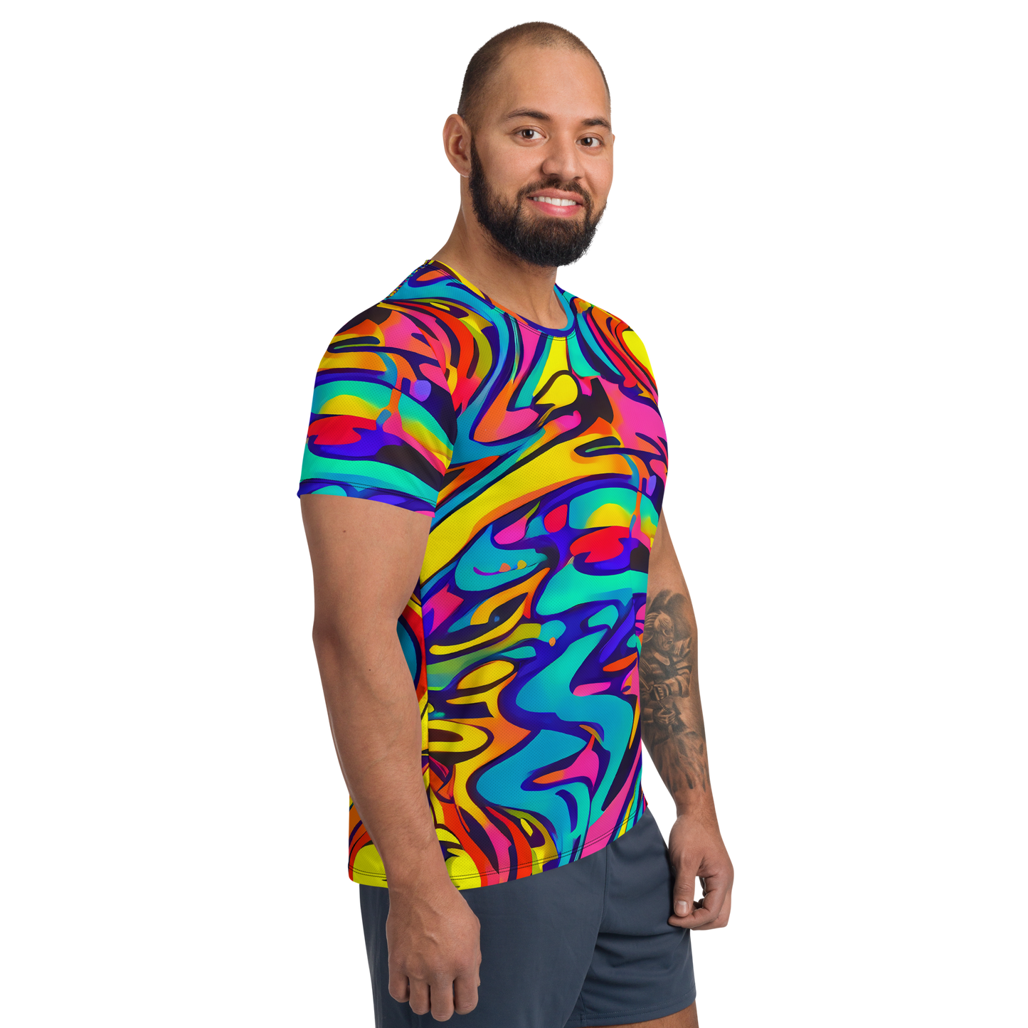 Men's Athletic T-Shirt - Electric Ecstasy