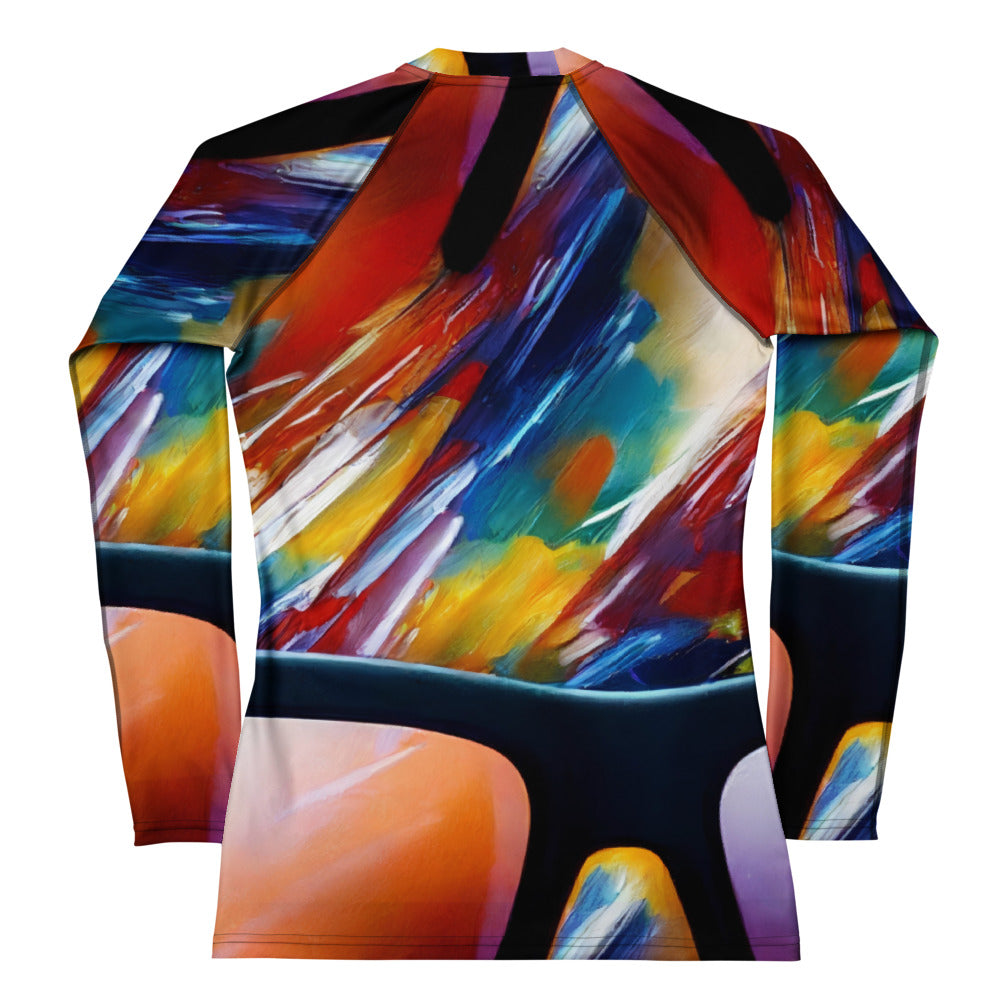 Women's Rash Guard - Brushstroke Symphony