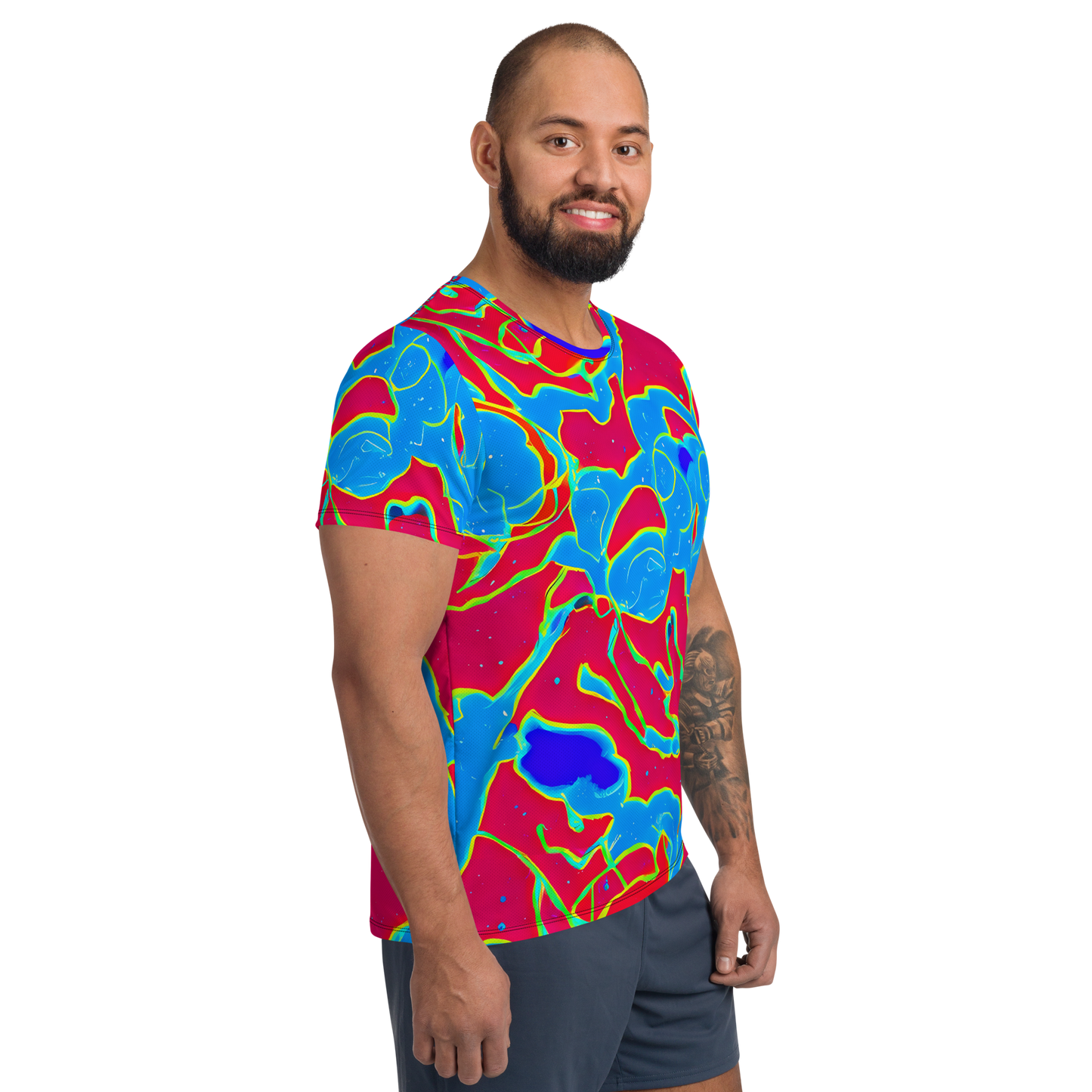 Men's Athletic T-Shirt - Electric Bloom