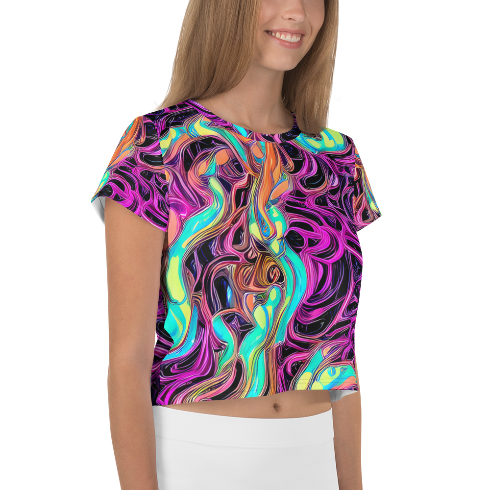 Women's Crop Tee - Neon Drizzle