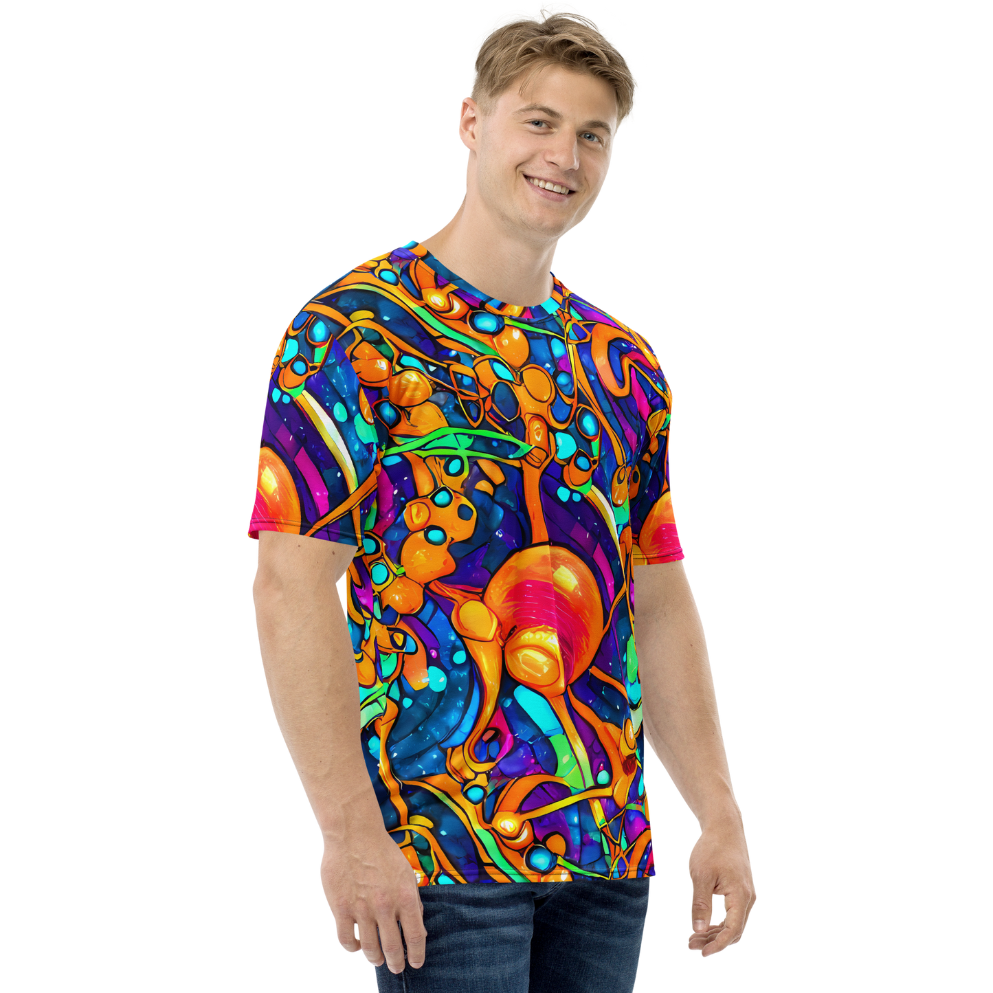 Men's Crew Neck T-Shirt - Iridescent Nebula