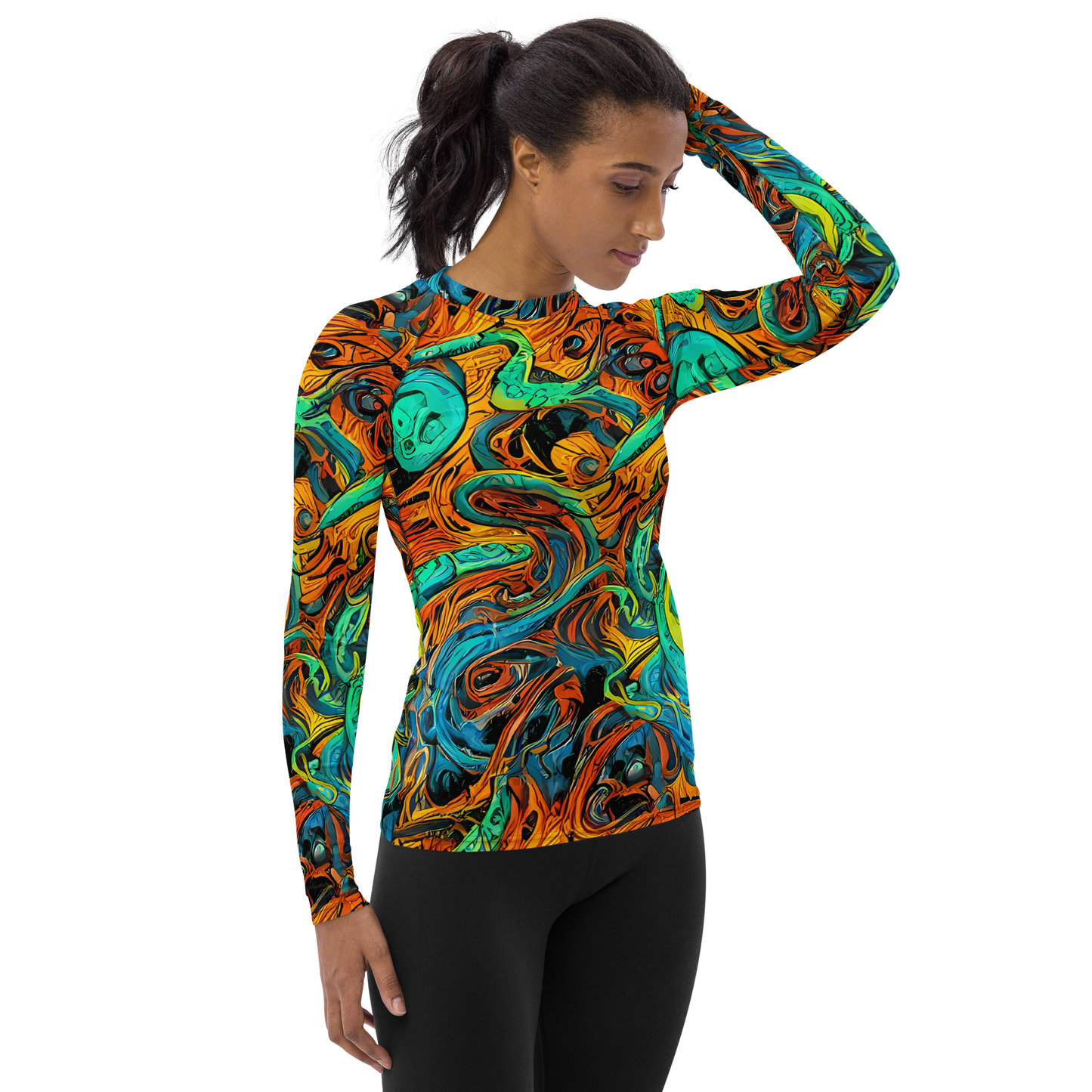 Women's Rash Guard - Flaming Mirage