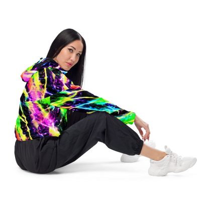 Women's Cropped Windbreaker - Chromatic Surge