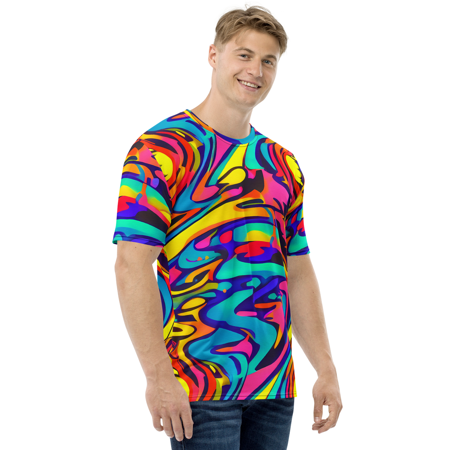 Men's Crew Neck T-Shirt - Electric Ecstasy