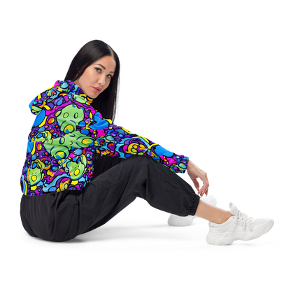 Women's Cropped Windbreaker - Enchanted Orbs