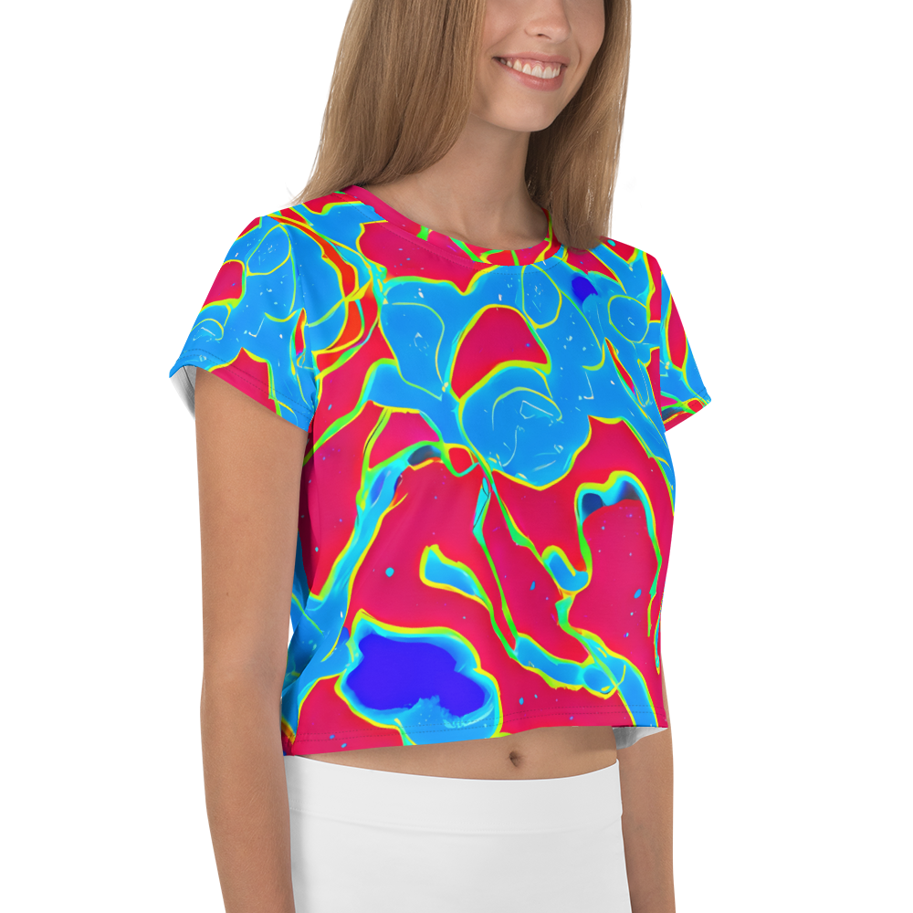 Women's Crop Tee - Electric Bloom