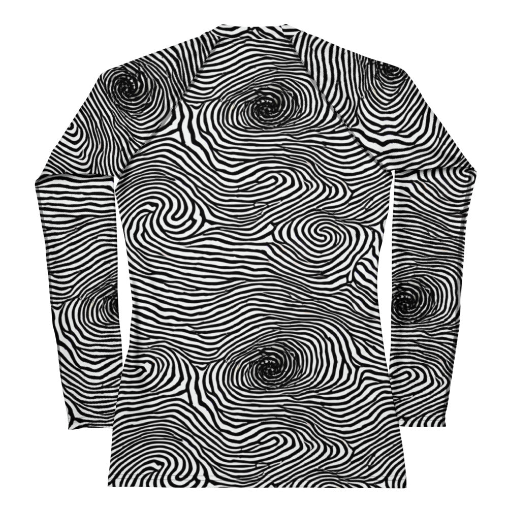 Women's Rash Guard - Black And White Rhapsody