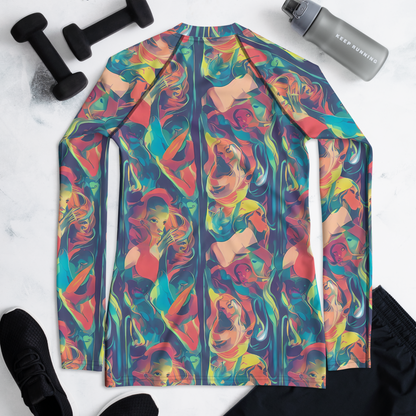 Women's Rash Guard - Neon Aurora