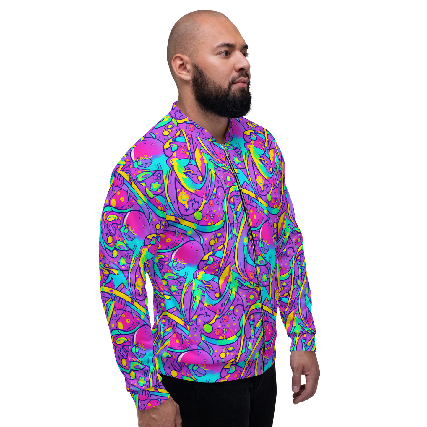 Bomber Jacket - Neon Galaxy Whirl