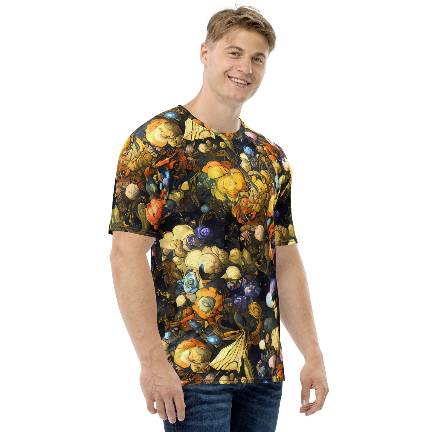 Men's Crew Neck T-Shirt - Baroque Blossom