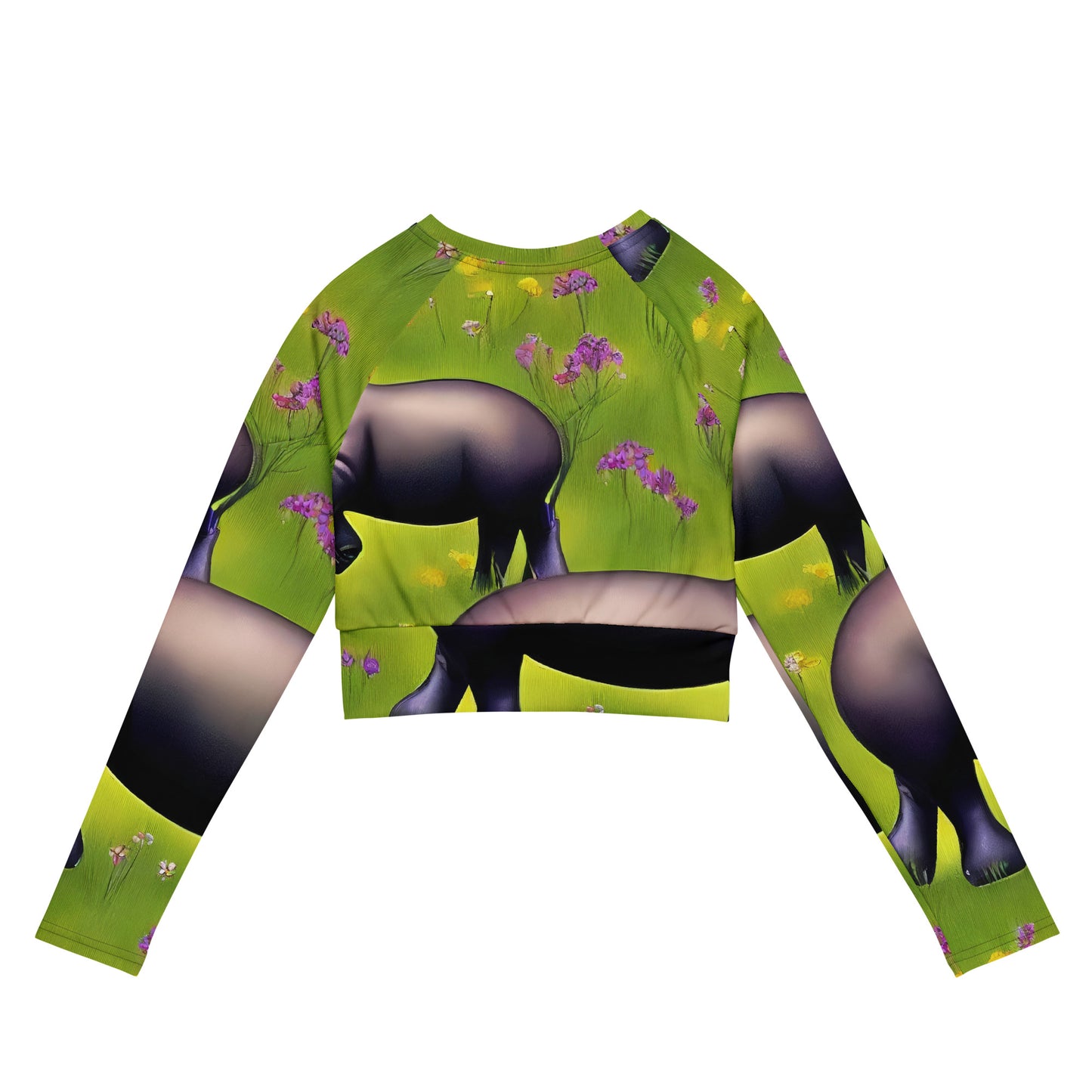 Long Sleeve Crop Top - Verdant Safari