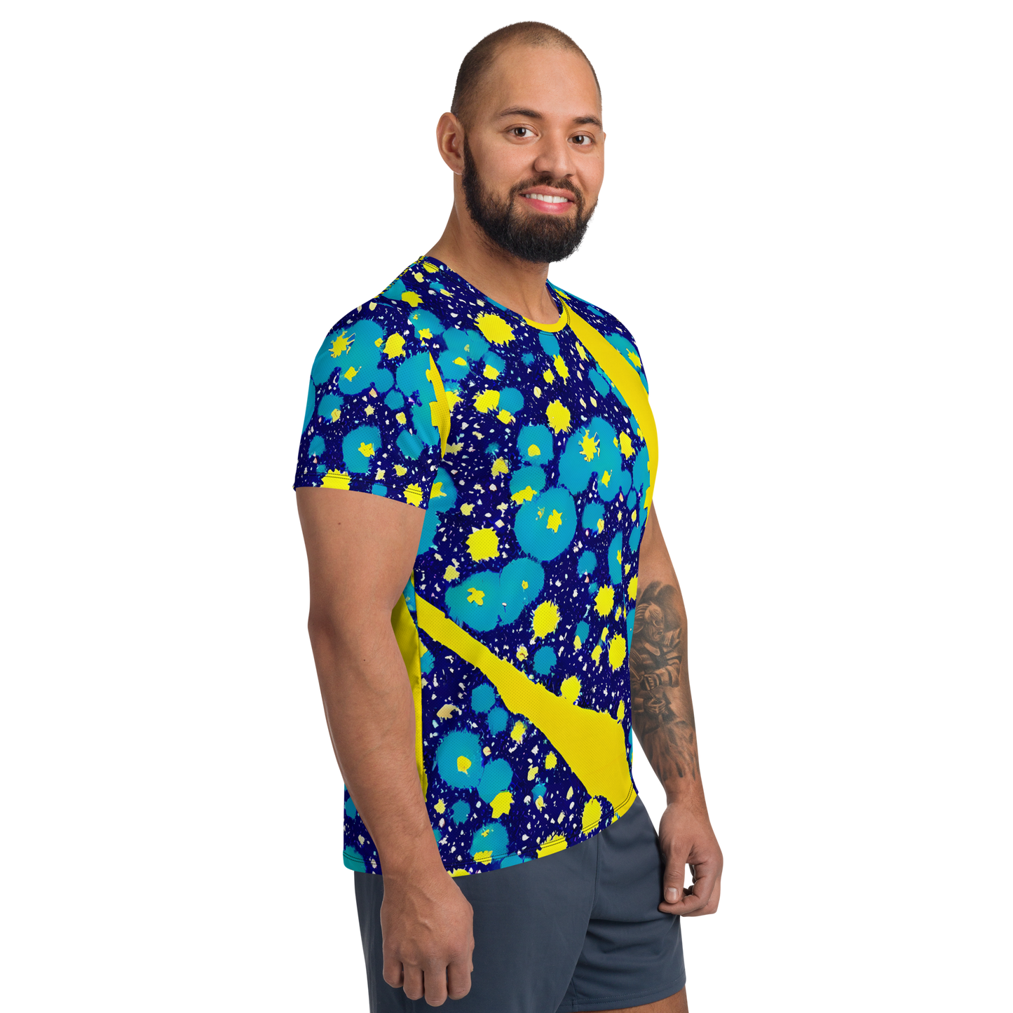 Men's Athletic T-Shirt - Starburst Splash