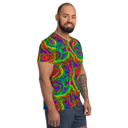 Men's Athletic T-Shirt - Psychedelic Waves