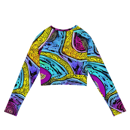 Long Sleeve Crop Top - Orbiting Orbs
