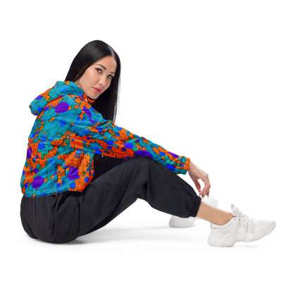 Women's Cropped Windbreaker - Intergalactic Rhythms