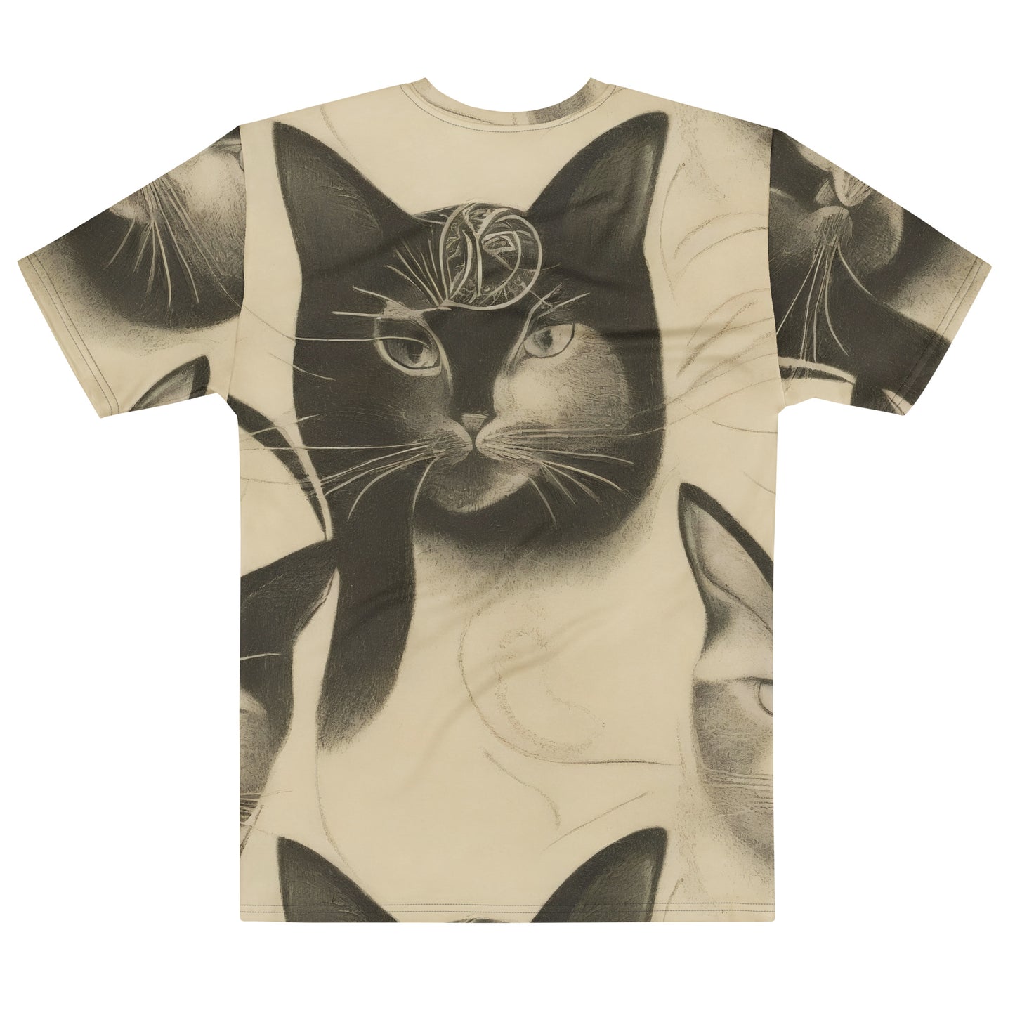Men's Crew Neck T-Shirt - Feline Symphony
