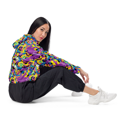 Women's Cropped Windbreaker - Galactic Sprawl