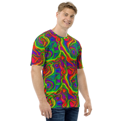 Men's Crew Neck T-Shirt - Psychedelic Waves