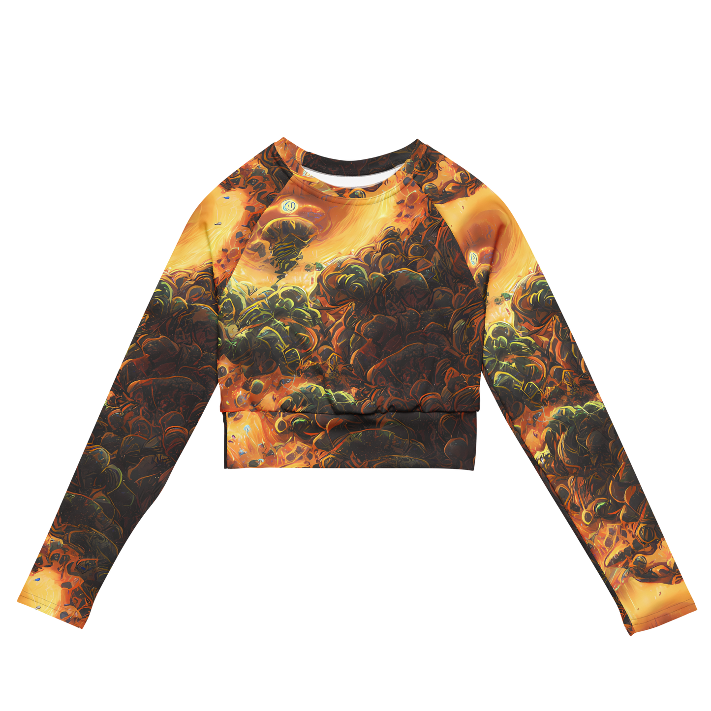 Long Sleeve Crop Top - Volcanic Cascade