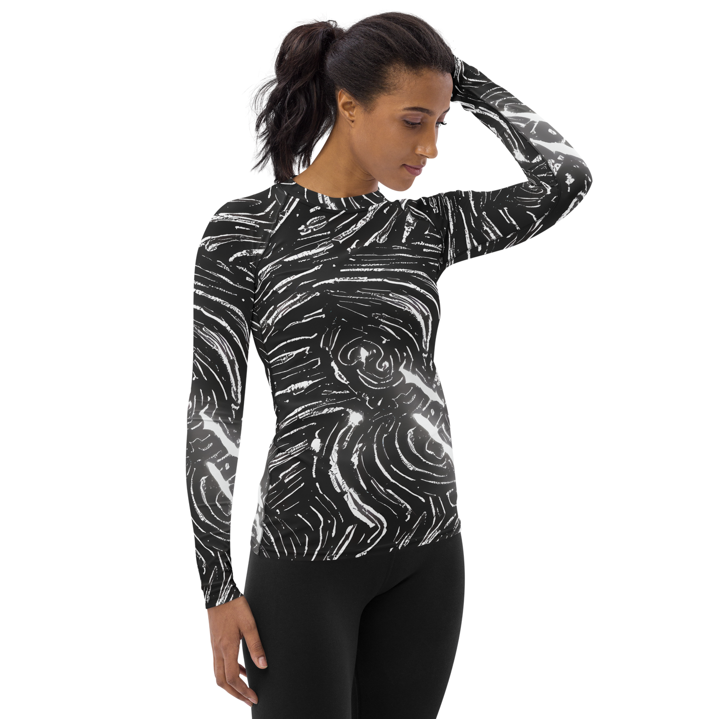 Women's Rash Guard - Silver Swirl