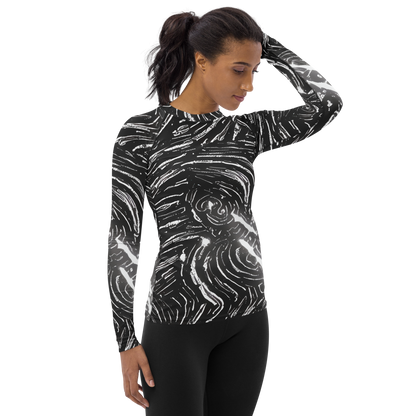 Women's Rash Guard - Silver Swirl