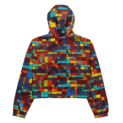 Women's Cropped Windbreaker - Astral Grid