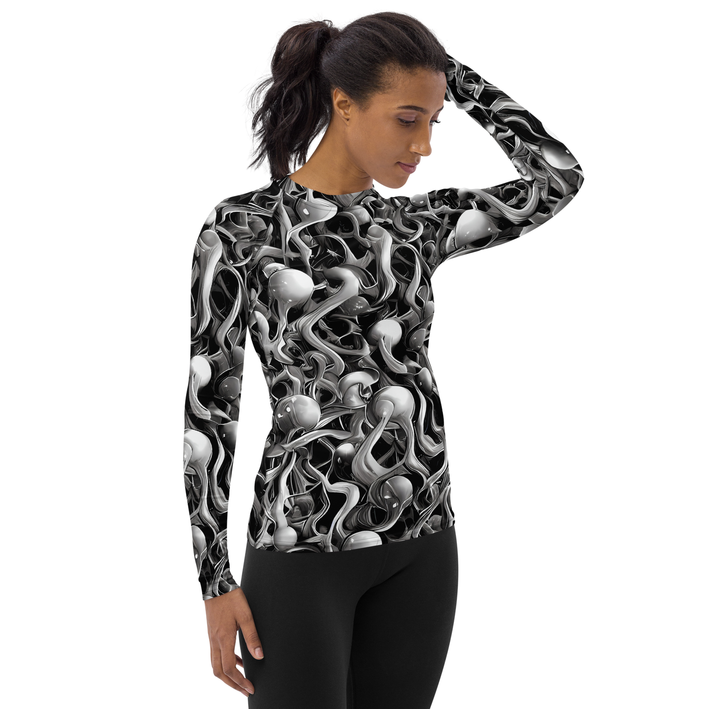 Women's Rash Guard - Fluid Monochrome