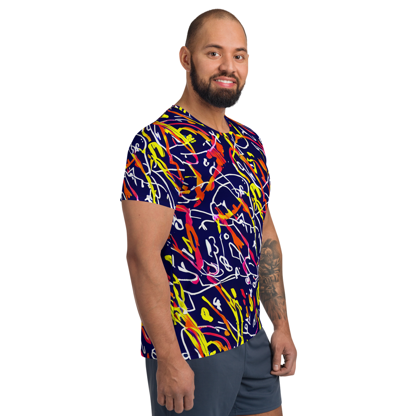 Men's Athletic T-Shirt - Neon Currents