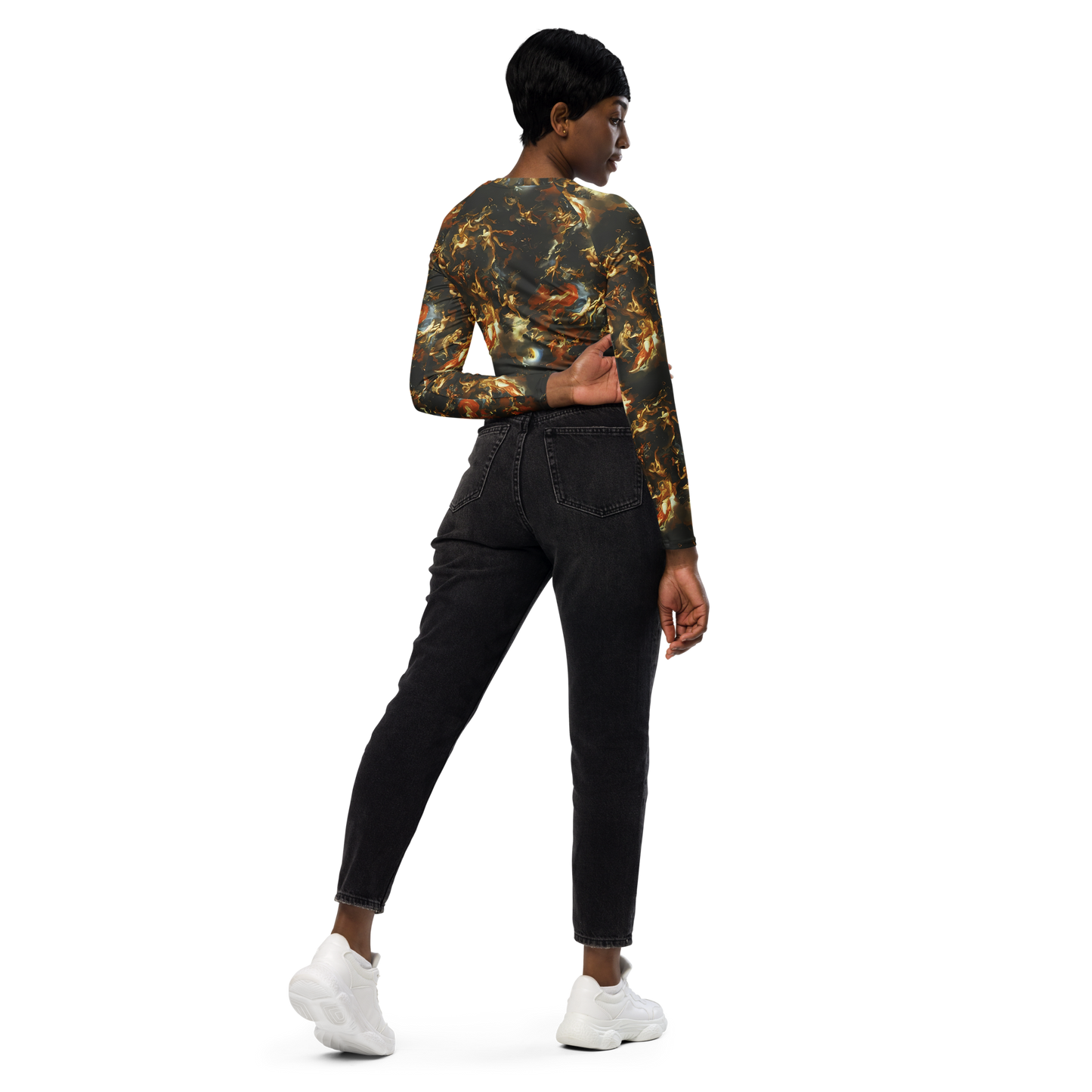 Long Sleeve Crop Top - Van Dyck Vortex